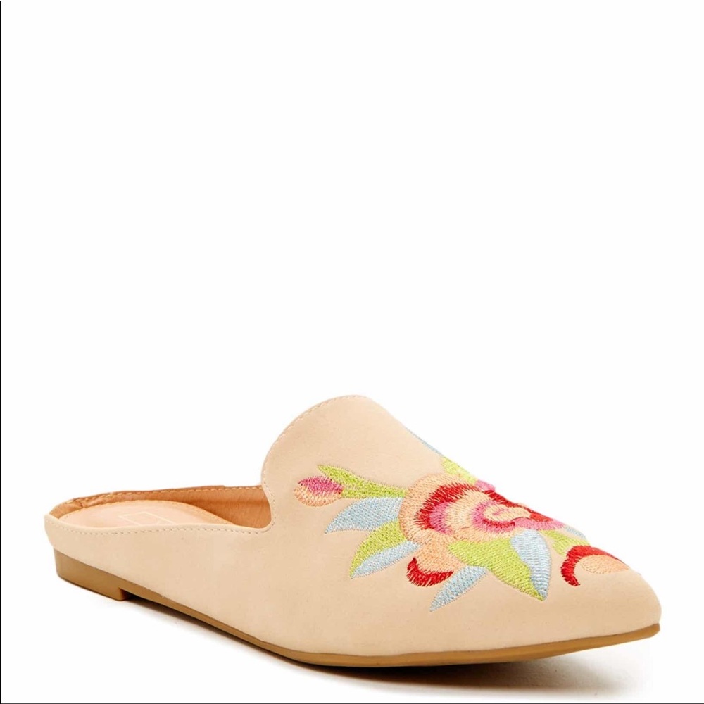 embroidered slide flats